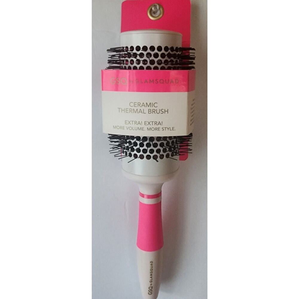 GSQ by Glamsquad Ceramic Thermal Round Hairbrush - Bright Pink Styling & Curling